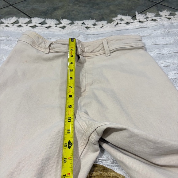 Zara Womens Beige Rise High Jeans Sz 10 The Marine Straight Casual Preppy Comfy - Picture 11 of 11